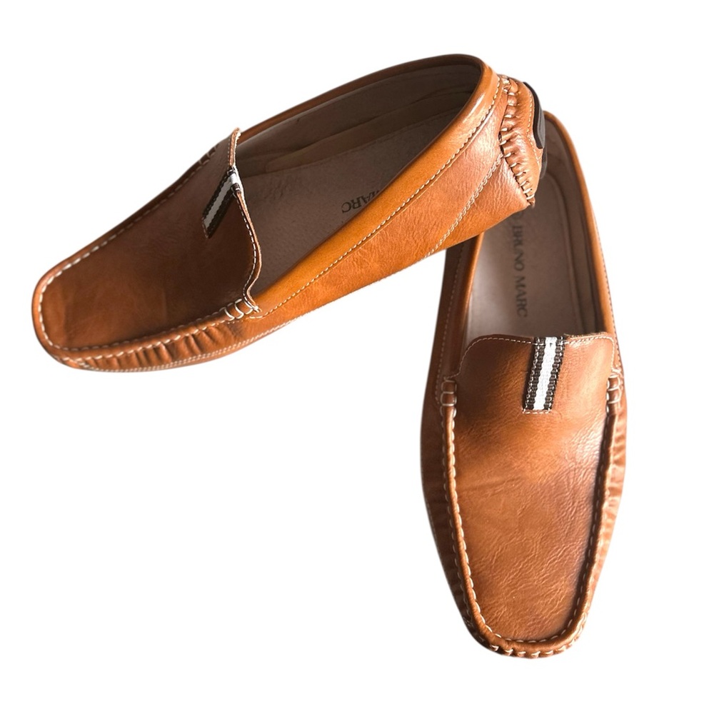 Bruno Marc Men's Leather Loafers Size 11 Brown - Casual Boat Shoes